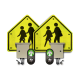 24" Push Button LED Flashing School Crossing System